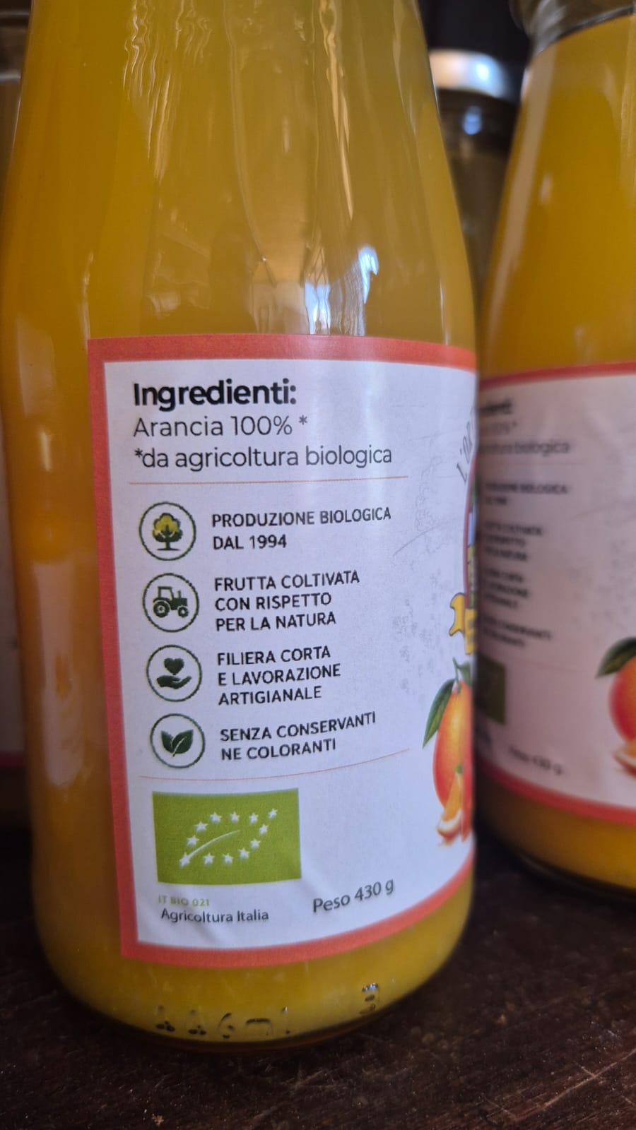 Spremuta di Arancia Siciliana Bio  | senza zuccheri aggiunti 430 gr